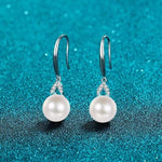 Gladys Moissanite & Pearl Earrings whitegold