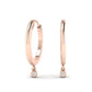 Hadley Huggie Diamond Drop Earrings rosegold