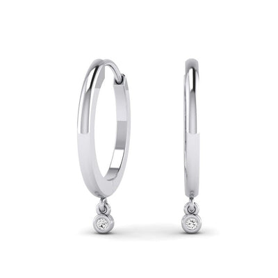 Hadley Huggie Moissanite Drop Earrings whitegold