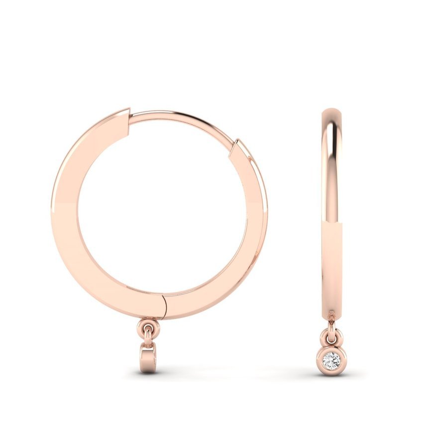 Hadley Huggie Moissanite Drop Earrings rosegold