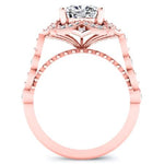 Hana Cushion Moissanite Bridal Set rosegold