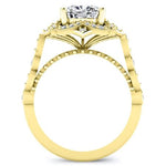 Hana Cushion Moissanite Bridal Set yellowgold