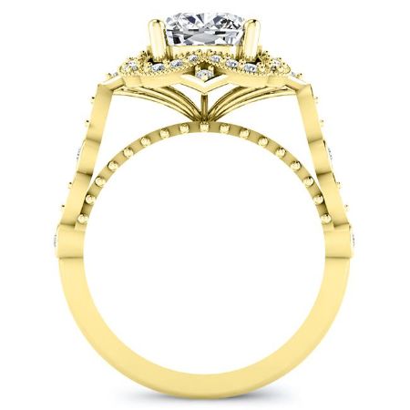 Hana Cushion Moissanite Bridal Set yellowgold