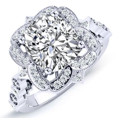 Hana Diamond Matching Band Only (engagement Ring Not Included) For Ring With Cushion Center whitegold