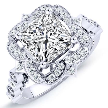 Hana Diamond Matching Band Only (engagement Ring Not Included) For Ring With Princess Center whitegold