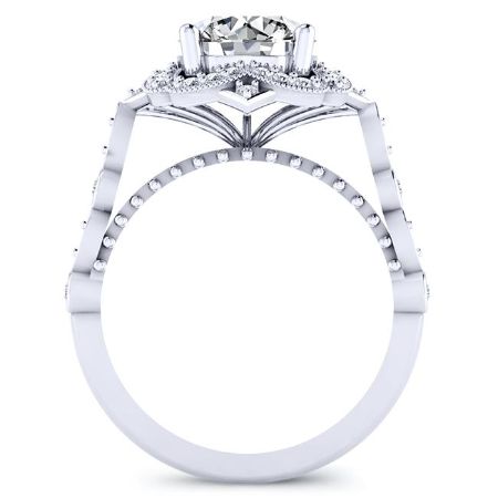 Hana Diamond Matching Band Only (engagement Ring Not Included) For Ring With Round Center whitegold