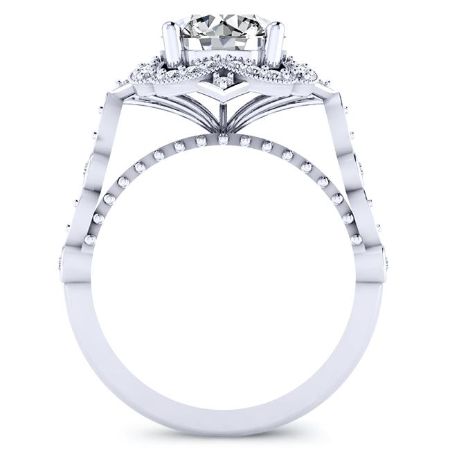 Hana Diamond Matching Band Only (engagement Ring Not Included) For Ring With Round Center whitegold