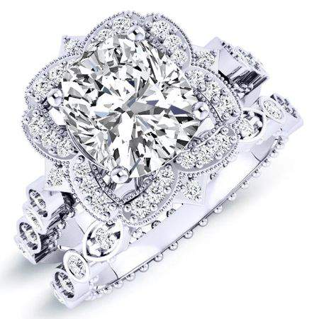 Hana Cushion Diamond Bridal Set (Lab Grown Igi Cert) whitegold