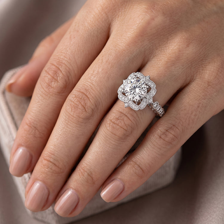 Hana - GIA Natural Round Diamond Engagement Ring