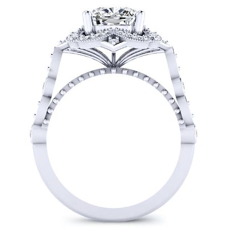 Hana Diamond Matching Band Only (engagement Ring Not Included) For Ring With Cushion Center whitegold
