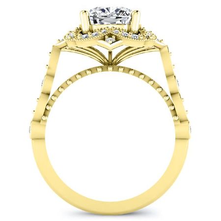 Hana Moissanite Matching Band Only (engagement Ring Not Included) For Ring With Cushion Center yellowgold