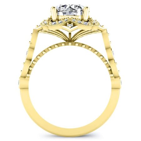 Hana Moissanite Matching Band Only (engagement Ring Not Included) For Ring With Round Center yellowgold