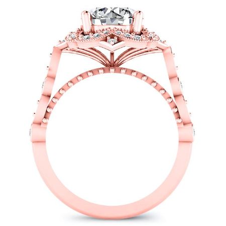 Hana Round Moissanite Engagement Ring rosegold