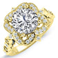 Hana Round Moissanite Engagement Ring yellowgold