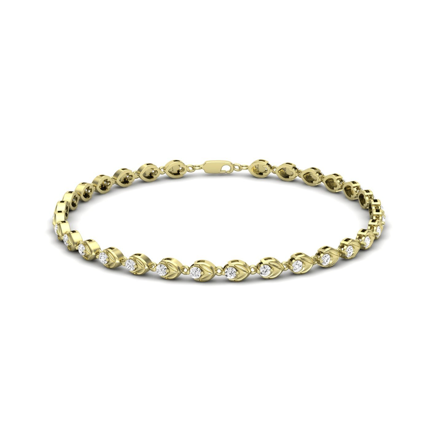 Havana Classic Leaf Diamond Bracelet (clarity Enhanced) yellowgold