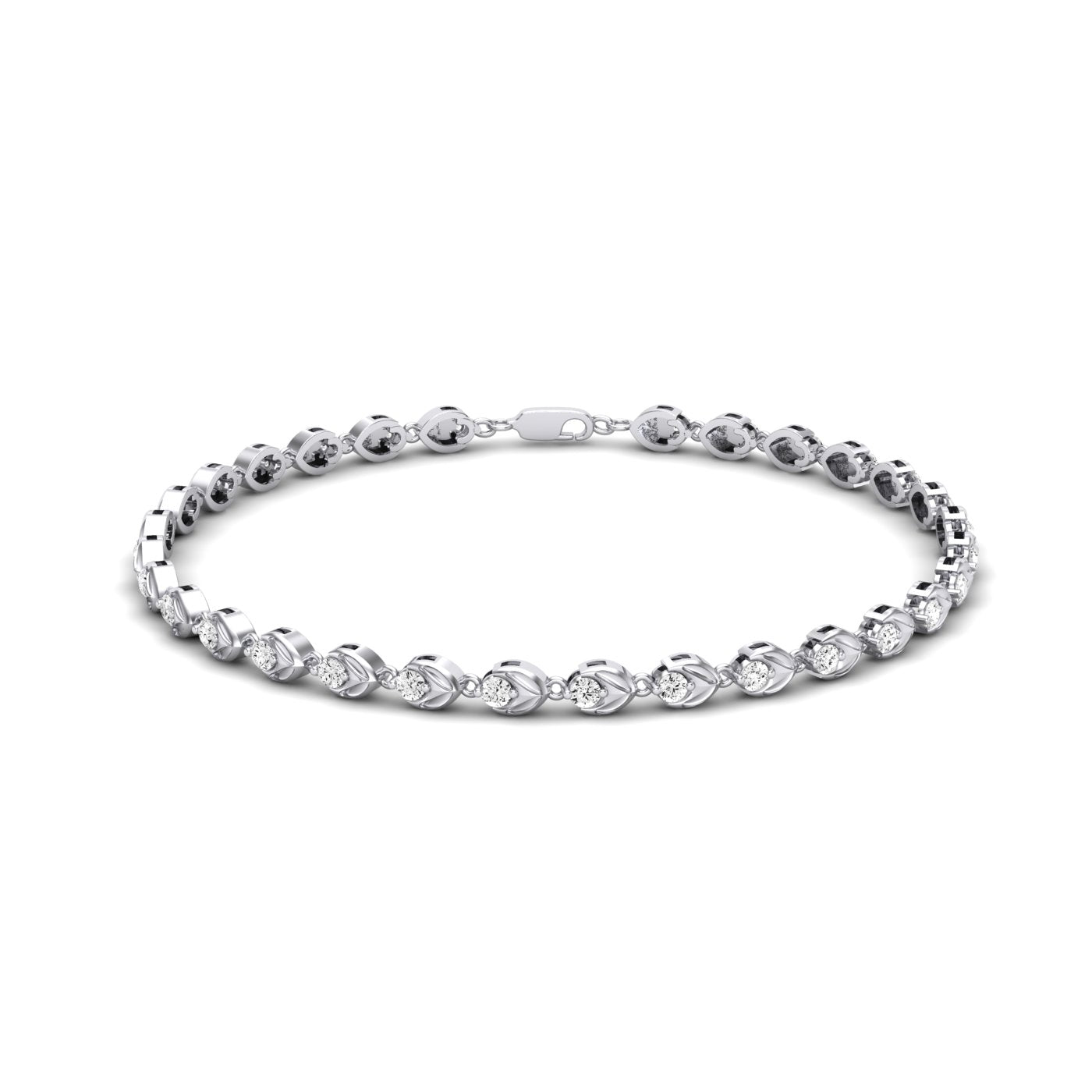 Havana Classic Leaf Diamond Bracelet (clarity Enhanced) whitegold