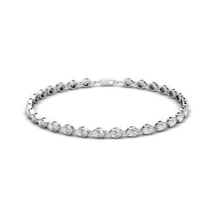 Havana Classic Leaf Moissanite Bracelet whitegold