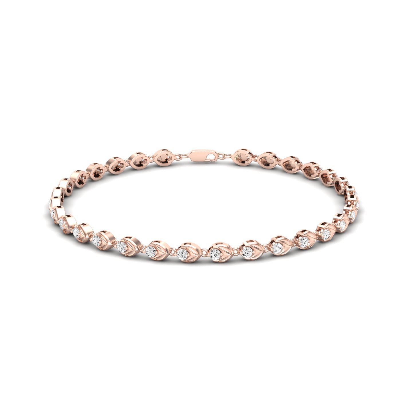 Havana Classic Leaf Moissanite Bracelet rosegold