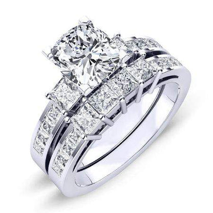 Hazel Cushion Moissanite Bridal Set whitegold