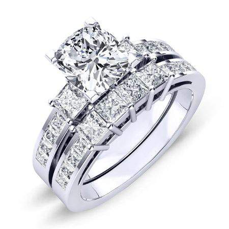 2.00 ct - Hazel - Cushion Moissanite Bridal Set