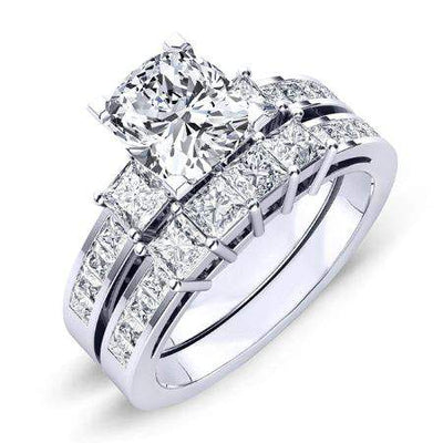 Hazel Diamond Matching Band Only (engagement Ring Not Included) For Ring With Cushion Center whitegold