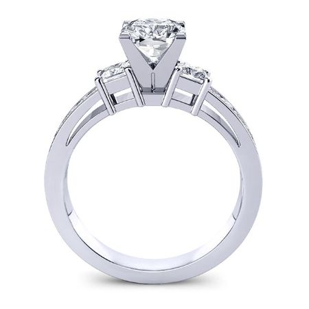 Hazel Diamond Matching Band Only (engagement Ring Not Included) For Ring With Round Center whitegold