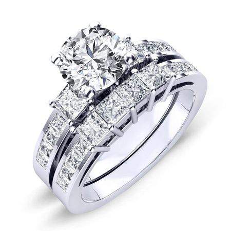 Hazel Diamond Matching Band Only (engagement Ring Not Included) For Ring With Round Center whitegold