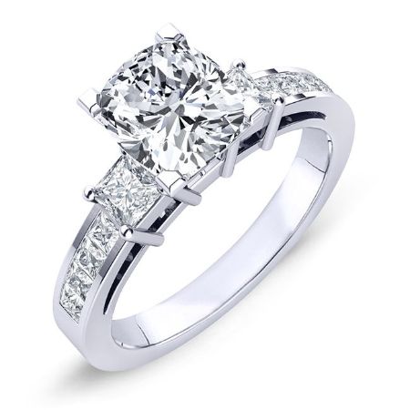 Hazel Diamond Matching Band Only (engagement Ring Not Included) For Ring With Cushion Center whitegold