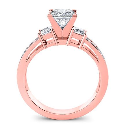 Hazel Diamond Matching Band Only (engagement Ring Not Included) For Ring With Cushion Center rosegold