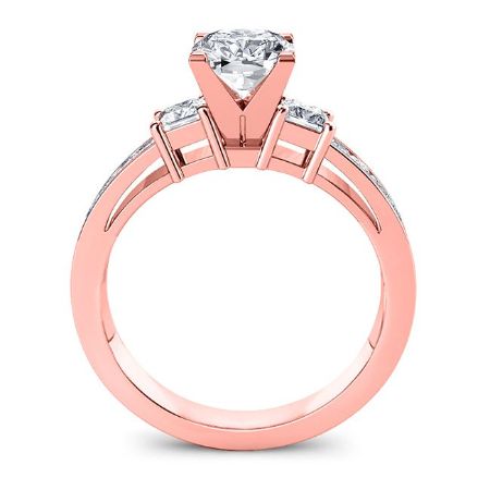 Hazel Diamond Matching Band Only (engagement Ring Not Included) For Ring With Round Center rosegold