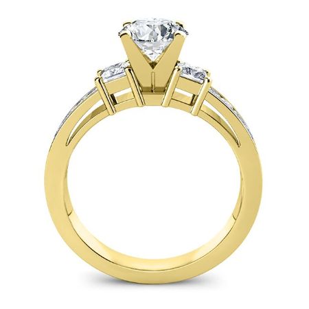 Hazel Moissanite Matching Band Only (engagement Ring Not Included) For Ring With Princess Center yellowgold