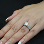 Hazel Princess Moissanite Engagement Ring whitegold