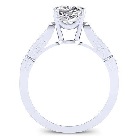 Heath Cushion Moissanite Engagement Ring whitegold