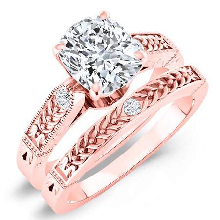 Heath Diamond Matching Band Only (engagement Ring Not Included) For Ring With Cushion Center rosegold