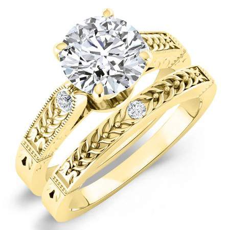 Heath Diamond Matching Band Only (engagement Ring Not Included) For Ring With Round Center yellowgold