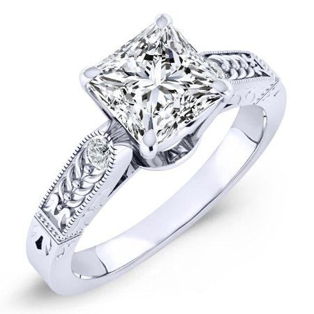 Heath Diamond Matching Band Only (engagement Ring Not Included) For Ring With Princess Center whitegold