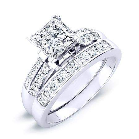 1.00 ct - Heather - GIA Natural Princess Diamond Bridal Set