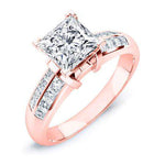 Heather Princess Moissanite Engagement Ring rosegold