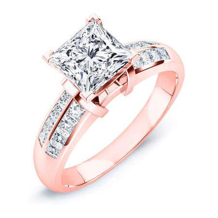 Heather Princess Moissanite Engagement Ring rosegold