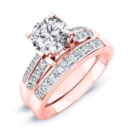 Heather Round Moissanite Bridal Set rosegold