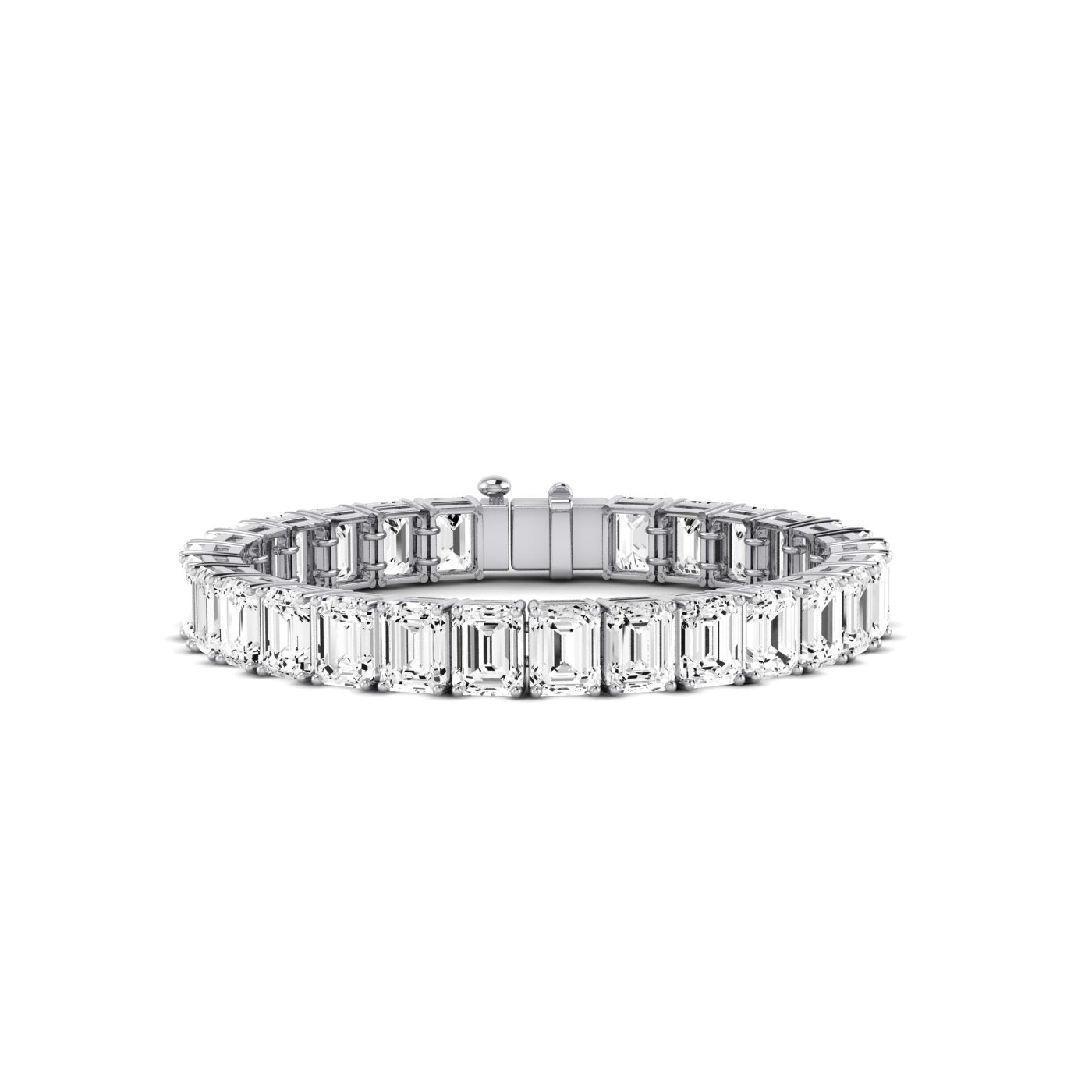 Helena Emerald Diamond Tennis Bracelet (clarity Enhanced) whitegold