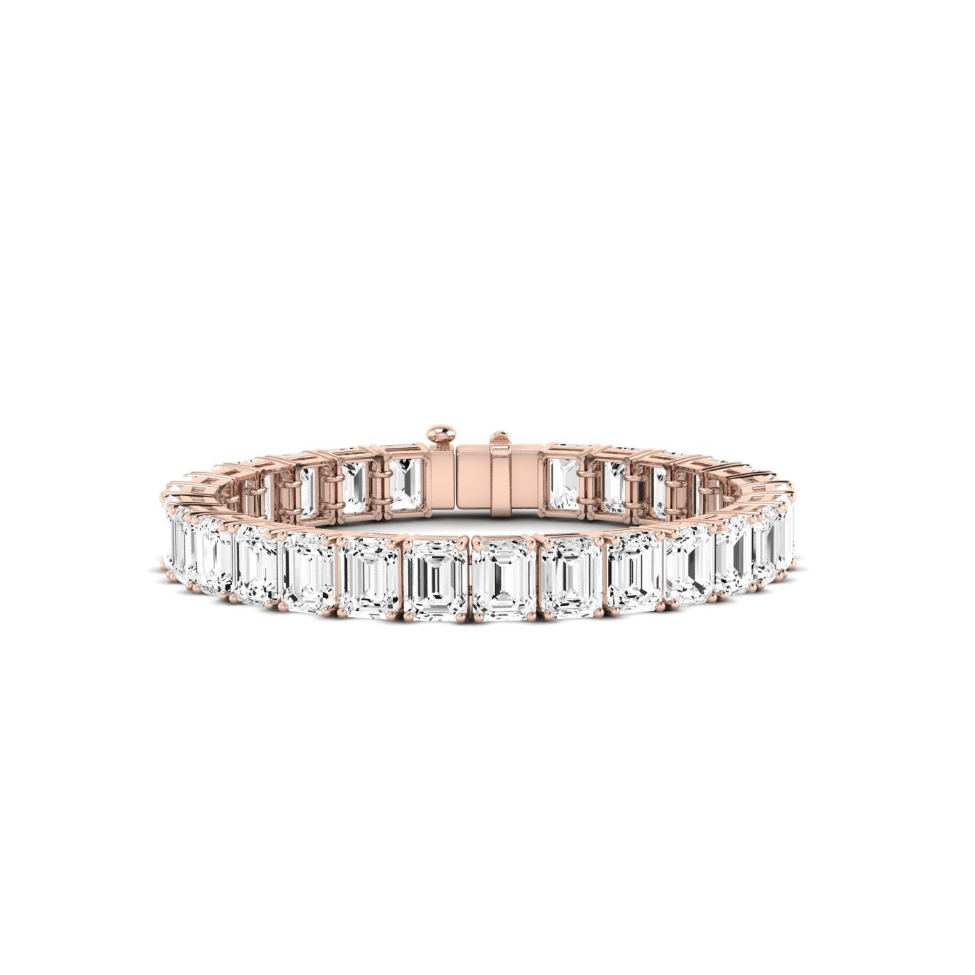 Helena Emerald Diamond Tennis Bracelet (clarity Enhanced) rosegold