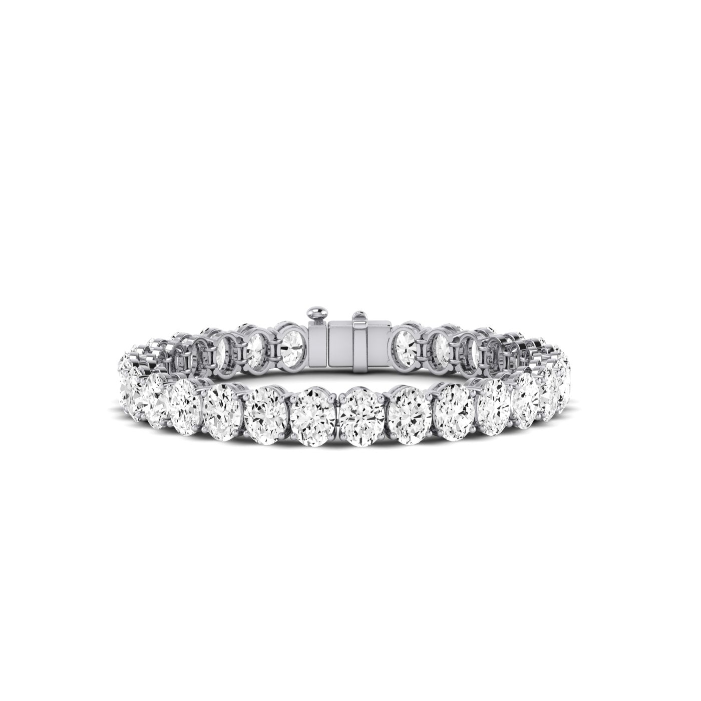 Helena Oval Moissanite Tennis Bracelet whitegold