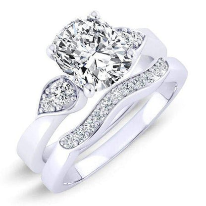 Hibiscus Cushion Diamond Bridal Set (Lab Grown Igi Cert) whitegold