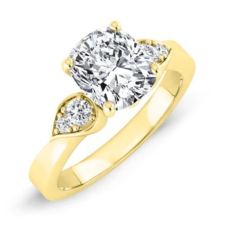 Hibiscus Cushion Moissanite Bridal Set yellowgold