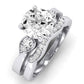 Hibiscus Diamond Matching Band Only (does Not Include Engagement Ring)  For Ring With Round Center whitegold