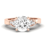 Hibiscus Diamond Matching Band Only (does Not Include Engagement Ring)  For Ring With Round Center rosegold
