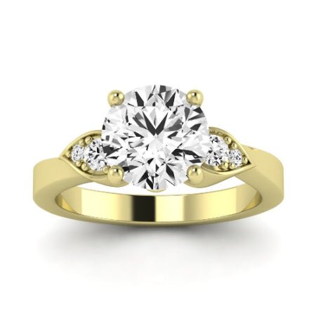 Hibiscus Diamond Matching Band Only (does Not Include Engagement Ring)  For Ring With Round Center yellowgold