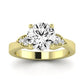 Hibiscus Diamond Matching Band Only (does Not Include Engagement Ring)  For Ring With Round Center yellowgold