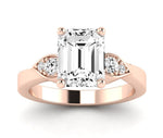 Hibiscus Emerald Diamond Engagement Ring (Lab Grown Igi Cert) rosegold